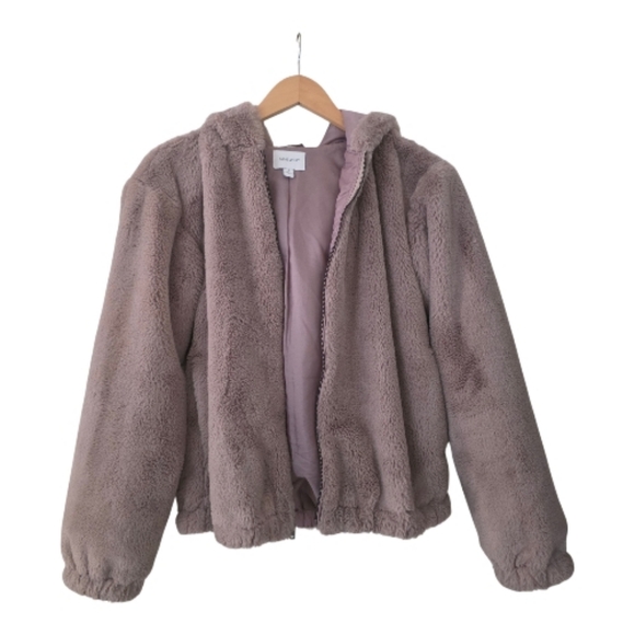 Nine West Jackets & Blazers - Nine West Faux Fur Hoodie Jacket S Lavender